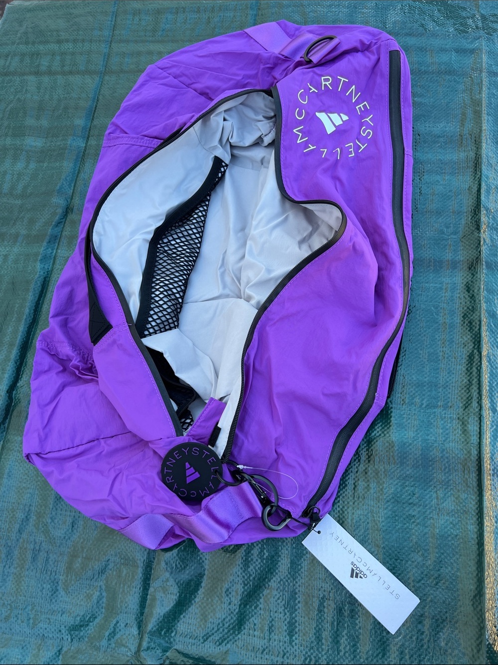 Adidas Stella McCartney Vibrant Purple Studio Gym Duffel Bag